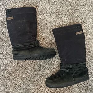 Steger Mukluks TRD Black Leather Womens Traditional Snow Winter Boots Size 8+